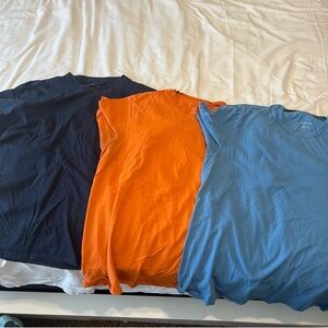 Everlane Short Sleeve Tees - Navy, Orange, Light Blue
